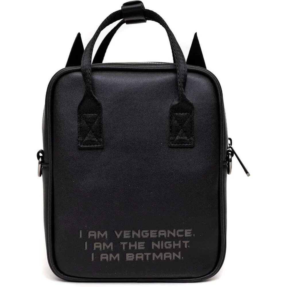 DC Comics Crossbody Bag Vegan Leather Batman Armor Textured Black